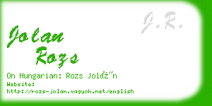 jolan rozs business card